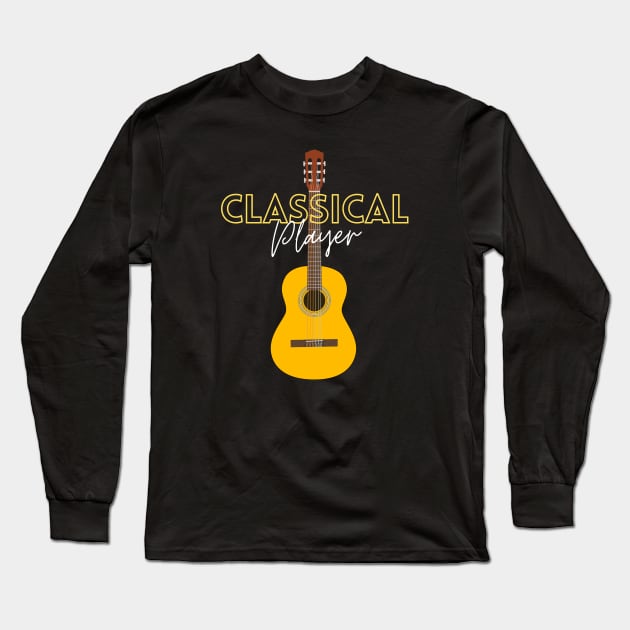 Classical Player Classical Guitar Long Sleeve T-Shirt by nightsworthy